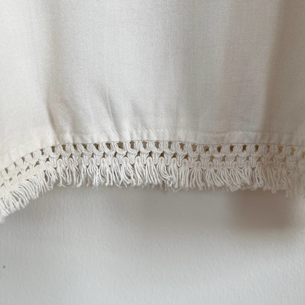 Romeo + Juliet Couture Cold Shoulder cover up tunic mini dress Split Neck Fringe - Picture 9 of 13